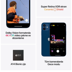 APPLE iPhone 12 64 Gb Akıllı Telefon Siyah (MGJ53TU/A)