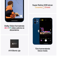 Apple iPhone 12 64 Gb Akıllı Telefon Beyaz MGJ63TU/A