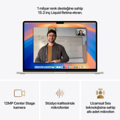 MacBook Air MW1H3TU/A M4 16Gb-512Gb Ssd-Liquid Retina-15.3inc-Gümüş MW1H3TU/A