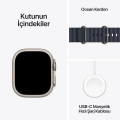 Apple Watch Ultra 2 GPS + Cellular 49mm Natural Titanium Case with Navy Ocean Band 2024 MX4D3TU/A