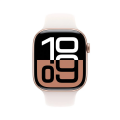 Apple Watch Series 10 GPS 46mm Rose Gold Aluminium Case with Light Blush Sport Band - M/L MWWU3TU/A