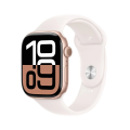 Apple Watch Series 10 GPS 46mm Rose Gold Aluminium Case with Light Blush Sport Band - S/M MWWT3TU/A