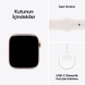 Apple Watch Series 10 GPS 46mm Rose Gold Aluminium Case with Light Blush Sport Band - S/M MWWT3TU/A