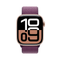 Apple Watch Series 10 GPS 46mm Rose Gold Aluminium Case with Plum Sport Loop MWWV3TU/A