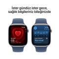 Apple Watch Series 10 GPS 42mm Silver Aluminium Case with Denim Sport Band - S/M MWWA3TU/A