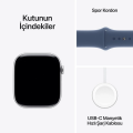 Apple Watch Series 10 GPS 42mm Silver Aluminium Case with Denim Sport Band - S/M MWWA3TU/A