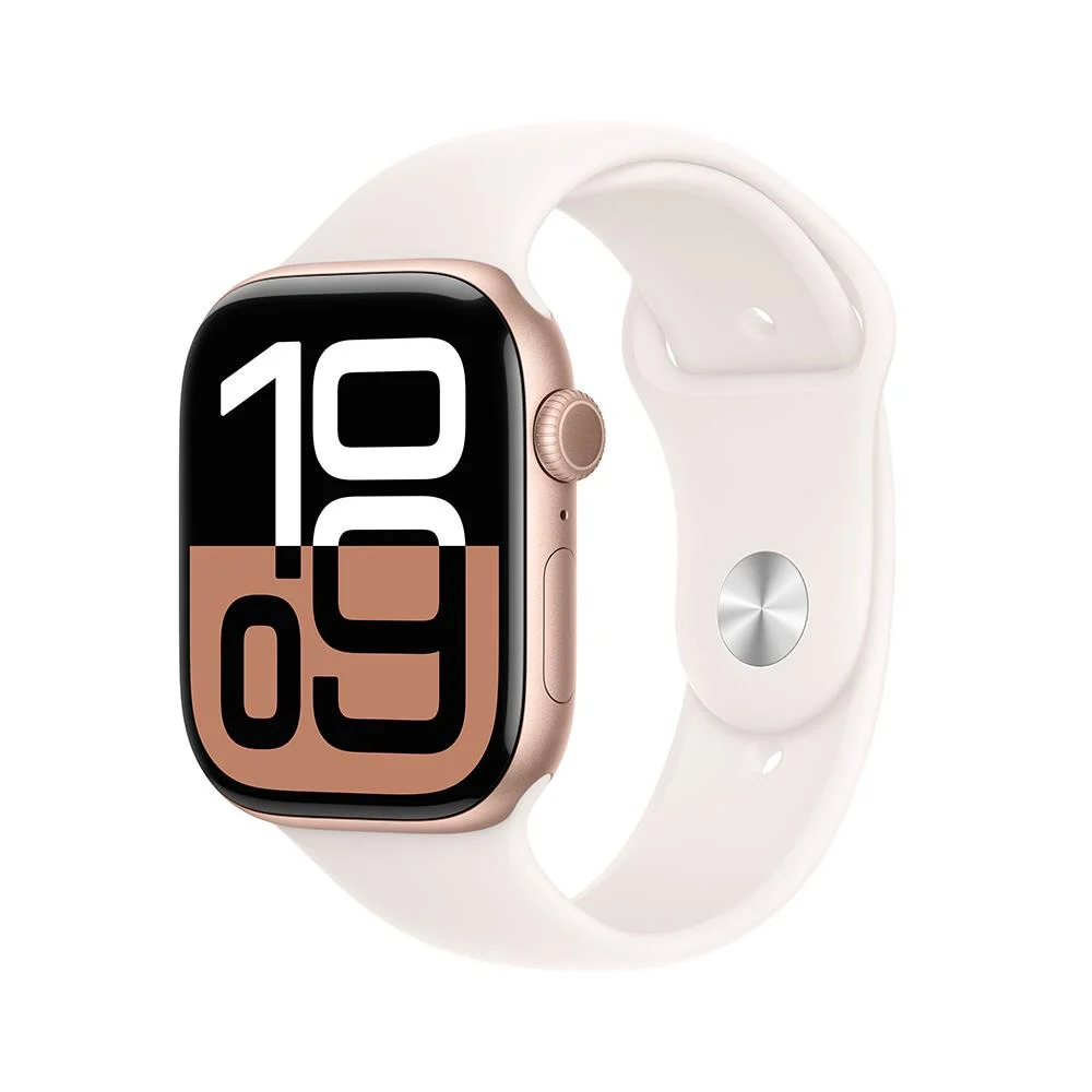 Apple Watch Series 10 GPS 42mm Rose Gold Aluminium Case with Light Blush Sport Band - M/L MWWJ3TU/A